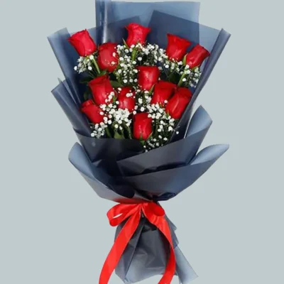 12 red rose bouquet