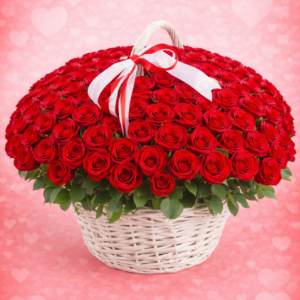 Royal Love 100 Red Rose Basket