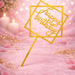 Happy Birthday Topper (Square Shape)