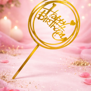 Happy Birthday Topper (Round Shape)